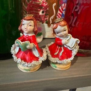 Vintage Christmas Girl Angel Choir Figurines Japan Ceramic